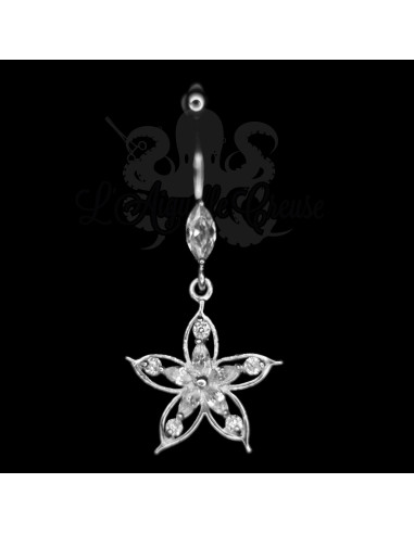 Bijou de nombril Fleur en argent 925, banane en acier chirurgical