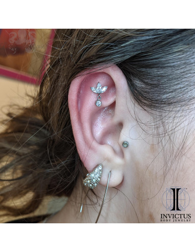 Marquise et pendentif Invictus en titane et zircons premiums - threadless