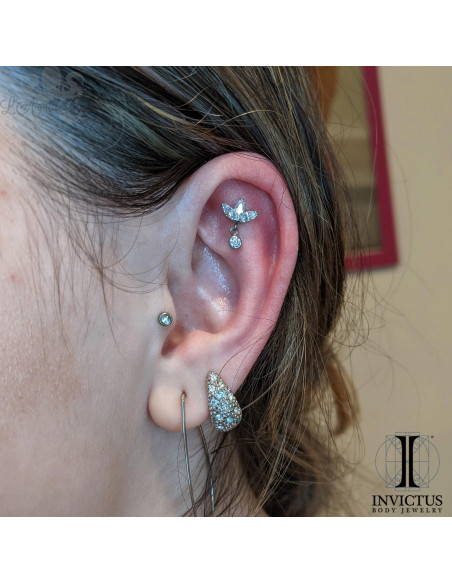 Marquise et pendentif Invictus en titane et zircons premiums - threadless