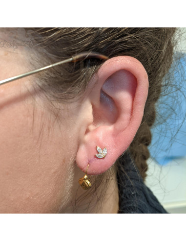 Marquise en Or 18 carats & zircon Swarovski, pour bijou en 1 ou 1.2 mm