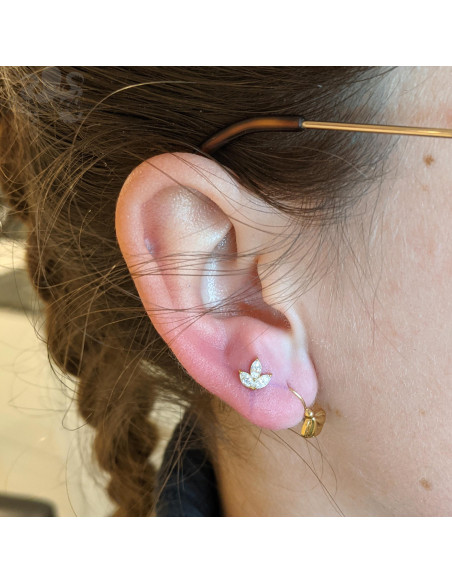 Marquise en Or 18 carats & zircon Swarovski, pour bijou en 1 ou 1.2 mm