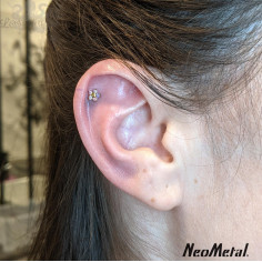 'Dreamland'  Fleur en titane ornée de Zircons cubiques, Threadless - Neometal 2