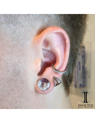 Anneau segmenté en titane Invictus & zircons premiums, ouverture facile