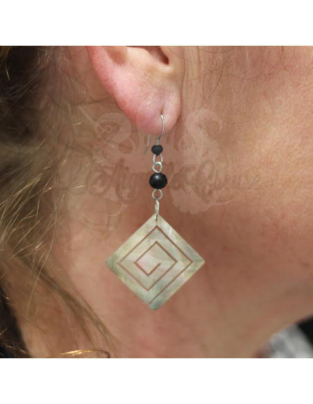 Paire de boucles d'oreilles en Nacre