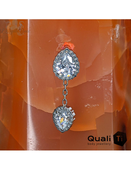 'Mirrored' en titane et zircons premiums, Threadless - QualiTi