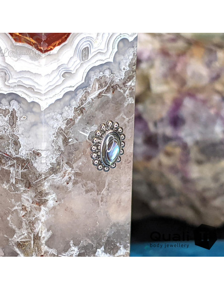 Cabochon QualiTi en titane et pierre fine - pour 1 ou 1.2 mm
