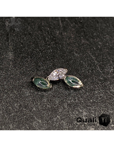 Accessoire QualiTi en titane et Agate mousse et zircon - pour 1 ou 1.2 mm