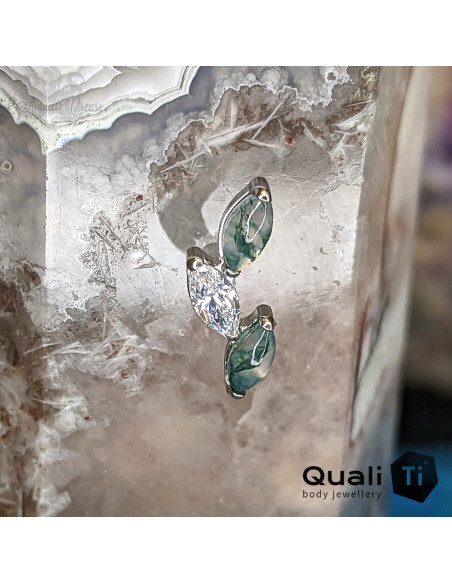 Accessoire QualiTi en titane et Agate mousse et zircon - pour 1 ou 1.2 mm