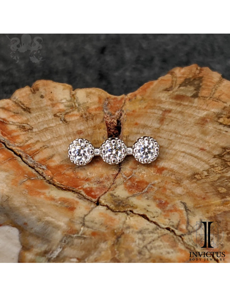 Accessoire en or blanc 14 carats  et zircons Threadless - Invictus