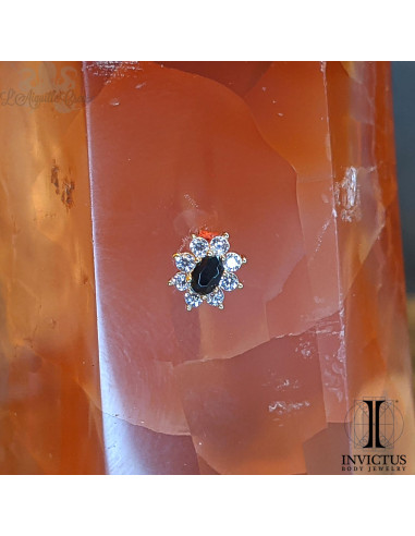 Fleur en or 14 carats  et zircons Threadless - Invictus