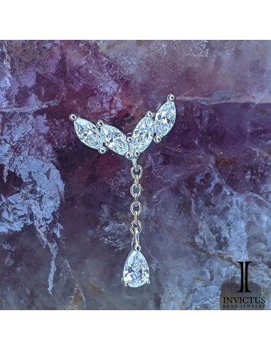 Accessoire en or blanc 14 carats  et zircons Threadless - Invictus