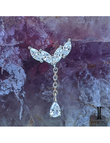 Accessoire en or blanc 14 carats  et zircons Threadless - Invictus