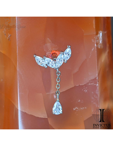 Accessoire en or blanc 14 carats  et zircons Threadless - Invictus