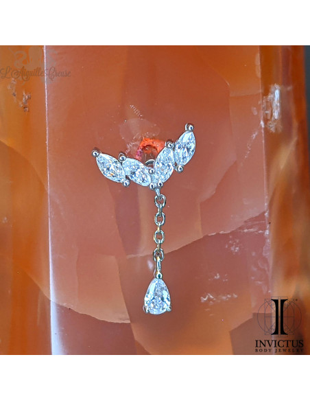 Accessoire en or blanc 14 carats  et zircons Threadless - Invictus