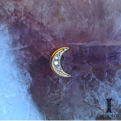 Lune en or 14 carats  et zircons Threadless - Invictus