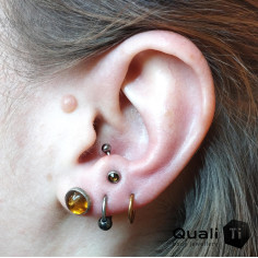 Accessoire QualiTi en zircon topaz et titane - pour 1.2 mm 2