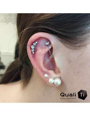 Accessoire QualiTi en titane & 5 zircons - pour 1 ou 1.2 mm