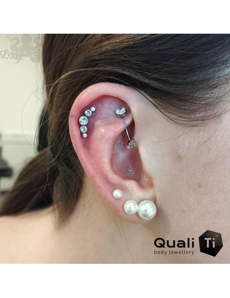 Accessoire QualiTi en titane & 5 zircons - pour 1 ou 1.2 mm