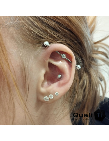 Fleur QualiTi en titane & zircons - 5 mm pour 1 ou 1.2 mm