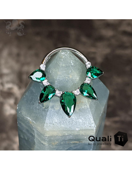 Anneau segmenté en titane QualiTi et zircons, ouverture facile