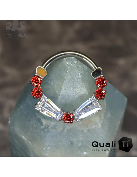Anneau segmenté en titane QualiTi et zircons, ouverture facile