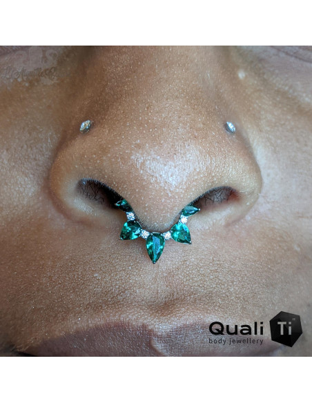 Anneau segmenté en titane QualiTi et zircons, ouverture facile