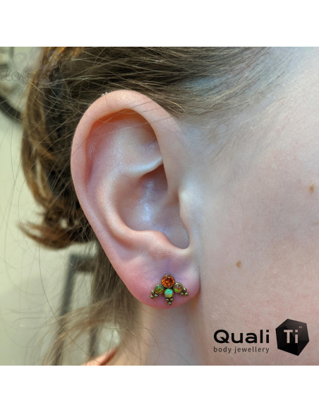 Accessoire QualiTi en titane, opales & zircons - pour 1 ou 1.2 mm