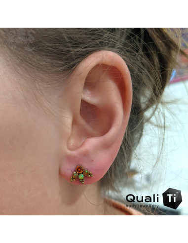 Accessoire QualiTi en titane, opales & zircons - pour 1 ou 1.2 mm