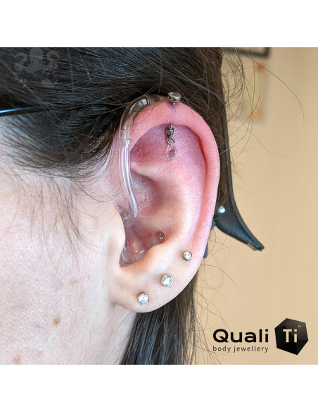 Goutte suspendu QualiTi en titane & zircon premium- pour 1 ou 1.2 mm