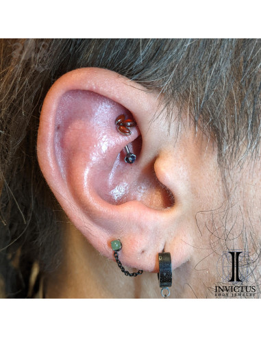 Charm chainette en titane pvd noir Invictus