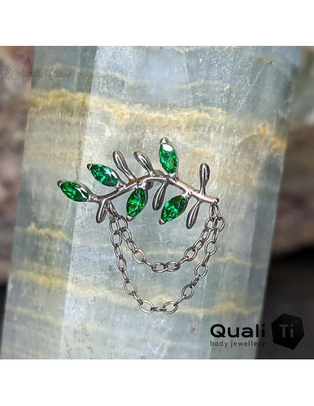 'Mother Goddess' QualiTi en titane, zircons premiums et chainettes, pour 1 ou 1.2 mm