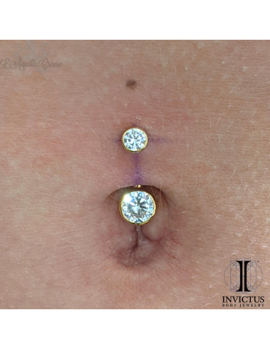 Bijou de nombril Invictus en titane pvd gold