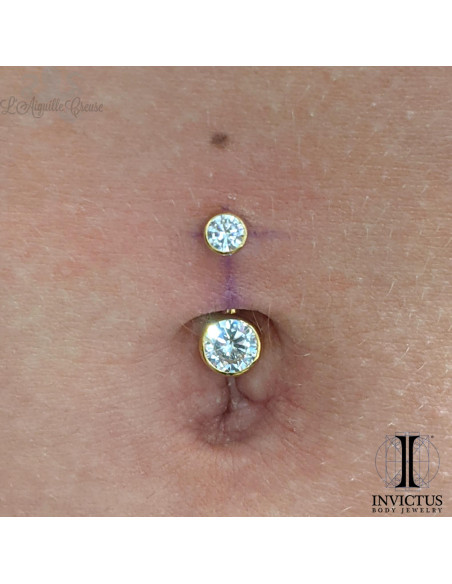 Bijou de nombril Invictus en titane pvd gold