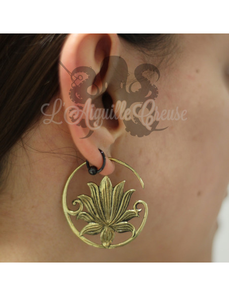 Boucle d'oreille en Bronze Fleur