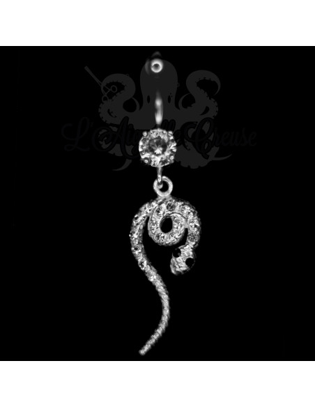 Bijou de nombril Serpent en argent 925, banane en acier chirurgical