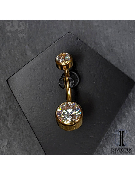Bijou de nombril Invictus en titane pvd gold