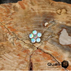 Fleur de cerisier QualiTi en titane & opales synthétiques - 4,7 mm pour 1 ou 1.2 mm 2