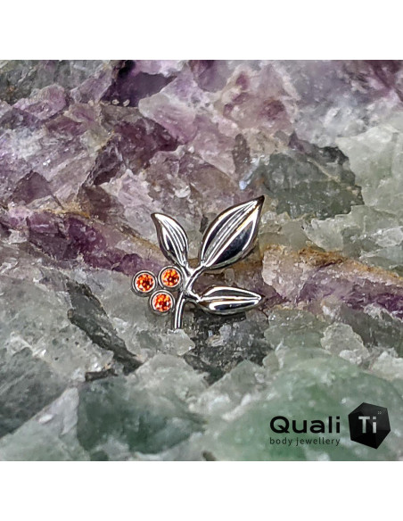 'Sylvie' en titane et zircons premiums, Threadless - QualiTi