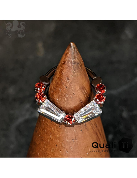 Anneau segmenté en titane QualiTi et zircons, ouverture facile
