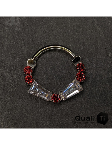 Anneau segmenté en titane QualiTi et zircons, ouverture facile