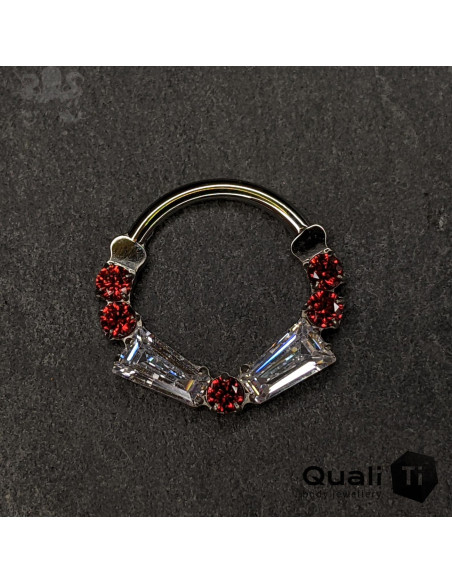 Anneau segmenté en titane QualiTi et zircons, ouverture facile