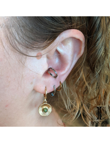 Double anneau facetté segmenté en titane Invictus, ouverture facile