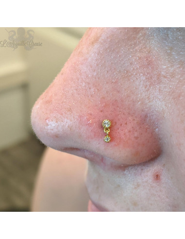 Accessoire en or jaune 18 carats et ses zircons Threadless