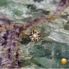 LILLY en or jaune 14 carats et zircon Threadless - Karma