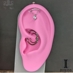 Accessoire en or blanc 14 carats  et zircon Threadless - Invictus