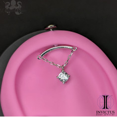 Accessoire en or blanc 14 carats  et zircon Threadless - Invictus 2