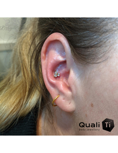 Accessoire QualiTi en titane & Maxi trio de zircons - pour 1 ou 1.2 mm