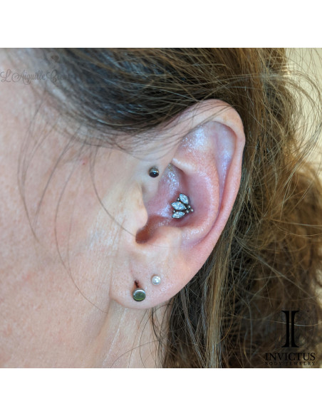 Marquise Invictus en titane et zircons premiums - threadless