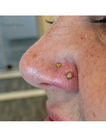 Accessoire tri-bead en or jaune 18 carats Threadless