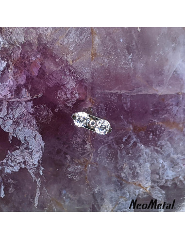 Duo de Zircons cubiques en titane, Threadless - Neometal